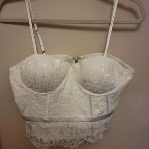 Elegant White Lace Bustier Top